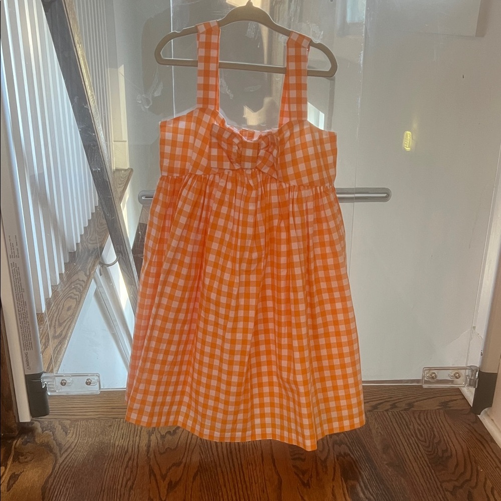 Janie and Jack Yellow/Orange Gingham Sleeveless Dress